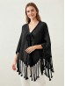 Cozy Poncho W/ Bow and Tassels Cozy Poncho W/ Bow and Tassels